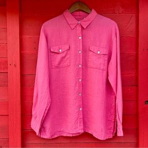 Lino by Chicos linen button down long sleeve shirt